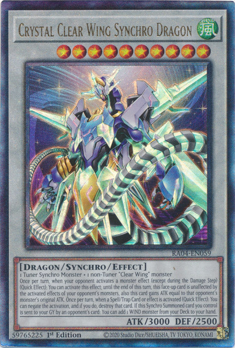 Crystal Clear Wing Synchro Dragon (PUR) - RA04-EN059 - Prismatic Ultimate Rare - 1st Edition
