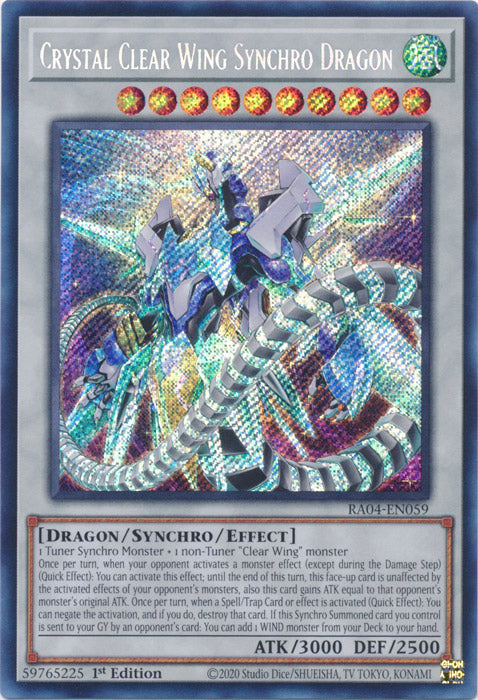 Crystal Clear Wing Synchro Dragon (Secret Rare) - RA04-EN059 - Secret Rare - 1st Edition