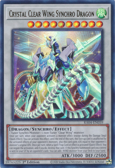 Crystal Clear Wing Synchro Dragon (UR) - RA04-EN059 - Ultra Rare - 1st Edition