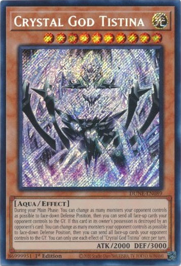 Crystal God Tistina - DUNE-EN089 - Secret Rare - 1st Edition available at 401 Games Canada