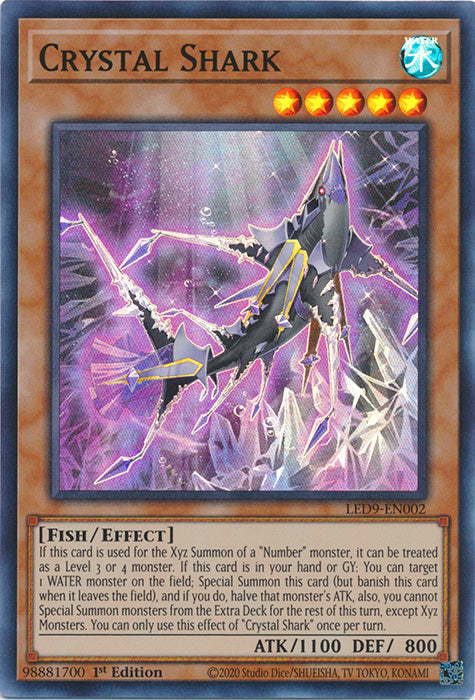 Crystal Shark - LED9-EN002 - Super Rare - 1st Edition available at 401 Games Canada