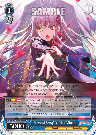 "Crystal Song" Yukina Minato - BD/EN-W03-091 - Double Rare available at 401 Games Canada