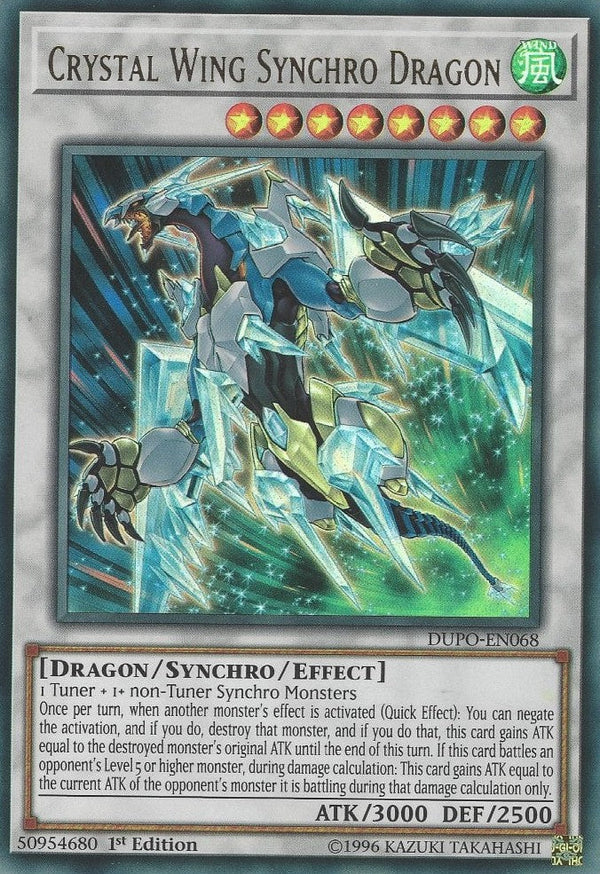 Crystal Wing Synchro Dragon - DUPO-EN068 - Ultra Rare - 1st Edition available at 401 Games Canada