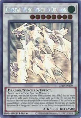 Crystal Wing Synchro Dragon - GFTP-EN130 - Ghost Rare - 1st Edition available at 401 Games Canada