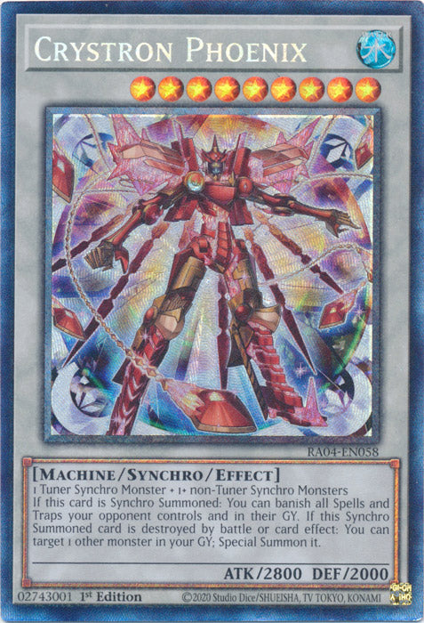 Crystron Phoenix (PCR) - RA04-EN058 - Prismatic Collector's Rare - 1st Edition