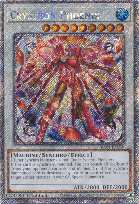 Crystron Phoenix (Platinum Secret Rare) - RA04-EN058 - Platinum Secret Rare - 1st Edition