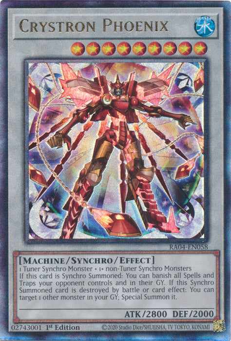 Crystron Phoenix (PUR) - RA04-EN058 - Prismatic Ultimate Rare - 1st Edition