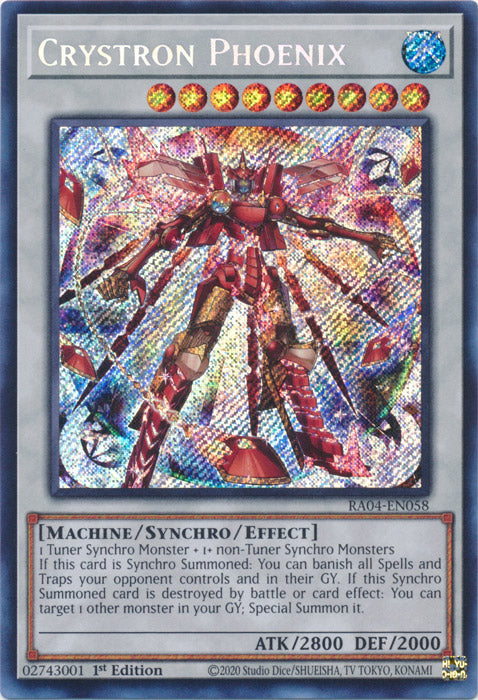 Crystron Phoenix (Secret Rare) - RA04-EN058 - Secret Rare - 1st Edition
