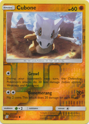 Cubone - 105/236 - Common - Reverse Holo available at 401 Games Canada