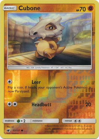 Cubone - 52/111 - Common - Reverse Holo available at 401 Games Canada