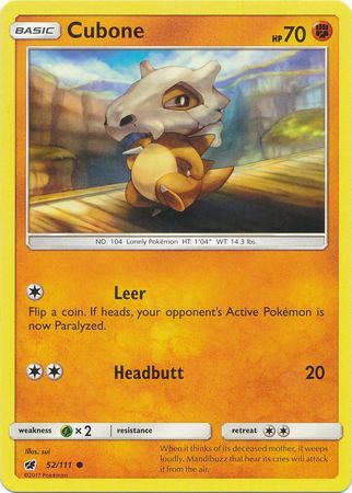 Cubone - 52/111 - Common available at 401 Games Canada