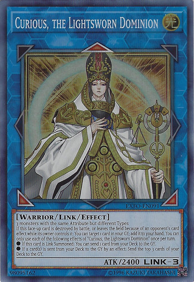 Curious, the Lightsworn Dominion - EXFO-EN091 - Super Rare - Unlimited available at 401 Games Canada