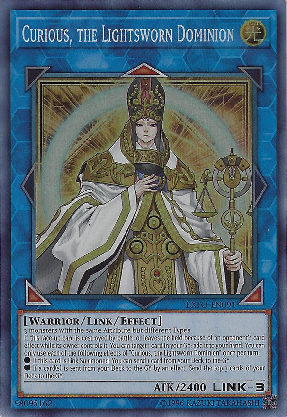 Curious, the Lightsworn Dominion - EXFO-EN091 - Super Rare - Unlimited available at 401 Games Canada