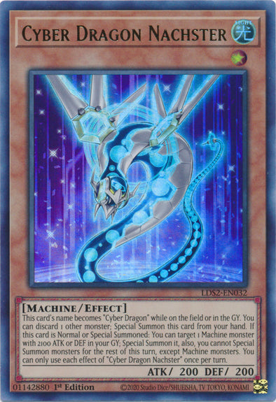 Cyber Dragon Nachster (Blue) - LDS2-EN032 - Ultra Rare - 1st Edition available at 401 Games Canada