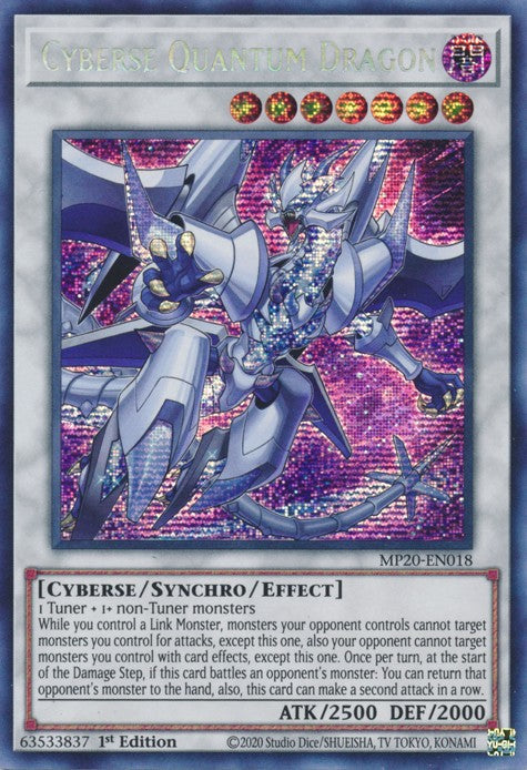 Cyberse Quantum Dragon - MP20-EN018 - Prismatic Secret Rare - 1st Edition available at 401 Games Canada