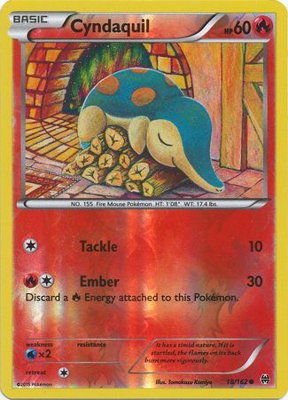 Cyndaquil - 18/162 - Common - Reverse Holo available at 401 Games Canada