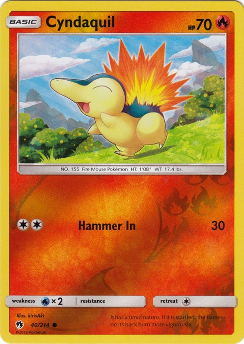 Cyndaquil - 40/214 - Common - Reverse Holo available at 401 Games Canada