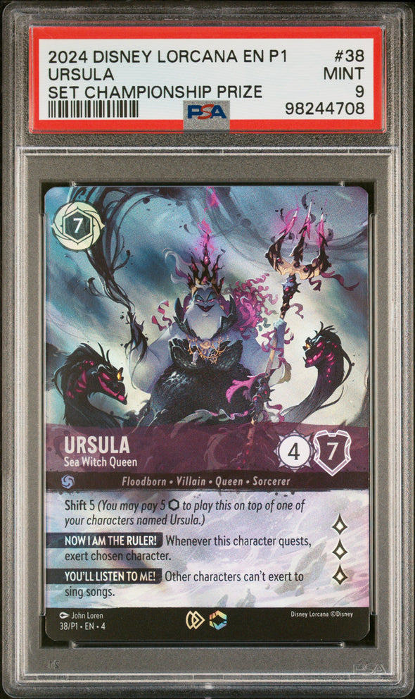 URSULA (38) - DISNEY LORCANA EN P1-PROMO - SET CHAMPIONSHIP PRIZE - MINT 9