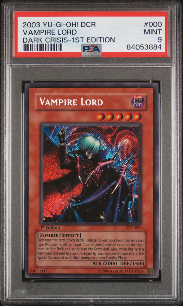 Vampire Lord - DCR-000 - Secret Rare - 1st Edition (PSA 9)