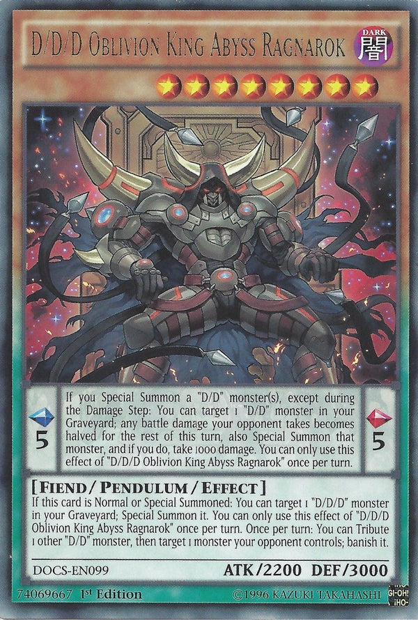D/D/D Oblivion King Abyss Ragnarok - DOCS-EN099 - Rare - 1st Edition available at 401 Games Canada