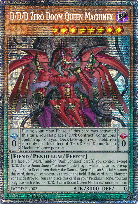 D/D/D Zero Doom Queen Machinex - DOOD-EN003 - Starlight Rare - 1st Edition