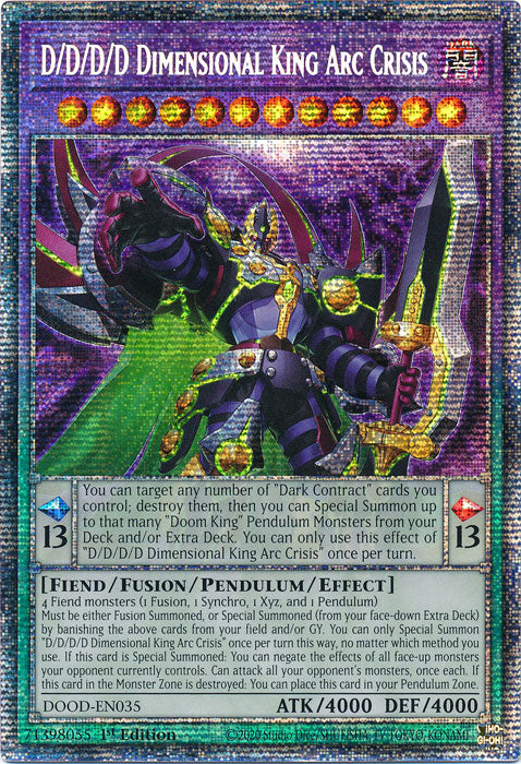 D/D/D/D Dimensional King Arc Crisis - DOOD-EN035 - Starlight Rare - 1st Edition