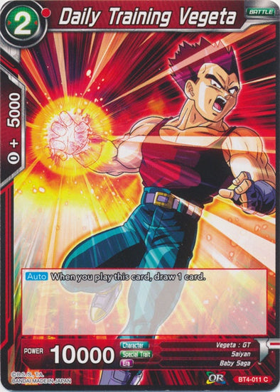 Daily Training Vegeta - BT4-011 - Common (Foil) available at 401 Games Canada