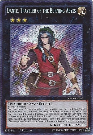 Dante, Traveler of the Burning Abyss - DUEA-EN085 - Secret Rare - 1st Edition available at 401 Games Canada