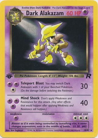 Dark Alakazam - 18/82 - Rare - 1st Edition available at 401 Games Canada