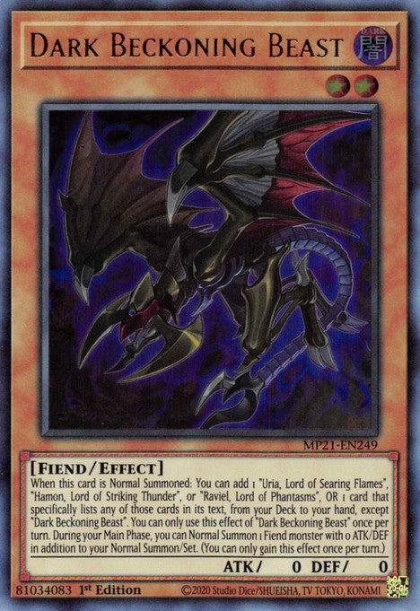 Dark Beckoning Beast - MP21-EN249 - Ultra Rare - 1st Edition available at 401 Games Canada