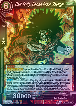 Dark Broly, Demon Realm Ravager - BT11-133 - Rare (FOIL) available at 401 Games Canada