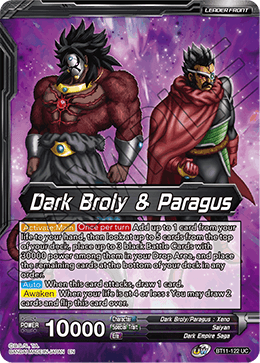 Dark Broly & Paragus // Dark Broly & Paragus, the Corrupted - BT11-122 - Uncommon available at 401 Games Canada