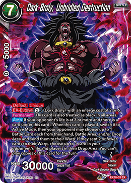 Dark Broly, Unbridled Destruction - EX16-03 - Expansion Rare available at 401 Games Canada