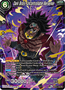 Dark Broly, Uncontrollable Berserker - BT11-134 - Super Rare available at 401 Games Canada