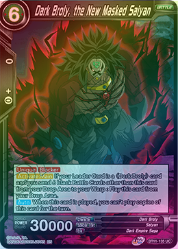 Dark Broly, the New Masked Saiyan - BT11-135 - Uncommon (FOIL) available at 401 Games Canada