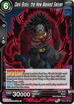 Dark Broly, the New Masked Saiyan - BT11-135 - Uncommon (Reprint) available at 401 Games Canada