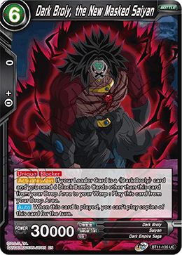 Dark Broly, the New Masked Saiyan - BT11-135 - Uncommon available at 401 Games Canada