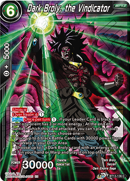 Dark Broly, the Vindicator - BT13-136 - Common (FOIL) available at 401 Games Canada