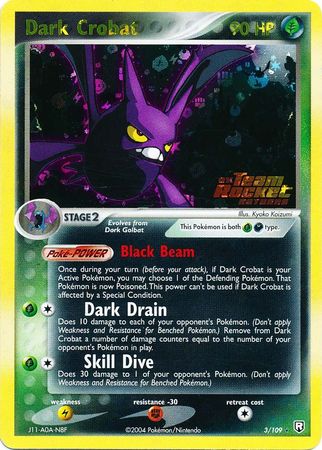 Dark Crobat - 3/109 - Holo Rare - Reverse Holo available at 401 Games Canada