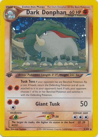 Dark Donphan - 3/105 - Holo - 1st Edition available at 401 Games Canada