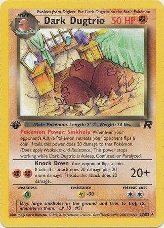 Dark Dugtrio - 23/82 - Rare - 1st Edition available at 401 Games Canada