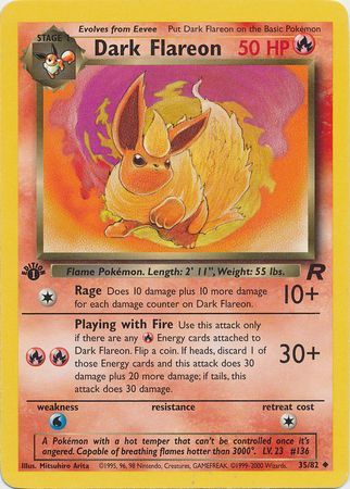 Dark Flareon - 35/82 - Uncommon - 1st Edition available at 401 Games Canada