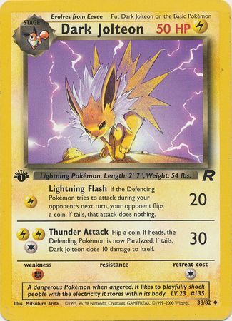 Dark Jolteon - 38/82 - Uncommon - 1st Edition available at 401 Games Canada