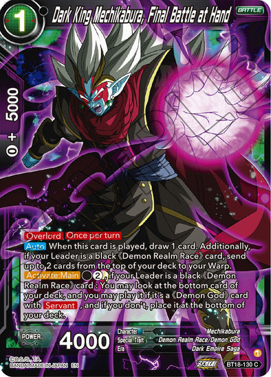 Dark King Mechikabura, Final Battle at Hand - BT18-130 - Common available at 401 Games Canada