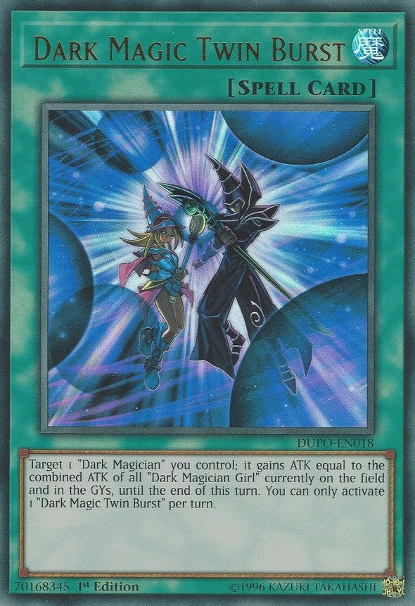 Dark Magic Twin Burst - DUPO-EN018 - Ultra Rare - 1st Edition available at 401 Games Canada