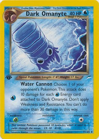 Dark Omanyte - 37/105 - Uncommon - 1st Edition available at 401 Games Canada