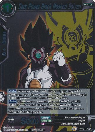 Dark Power Black Masked Saiyan - BT5-112 - Event Pack Promo (Foil) available at 401 Games Canada