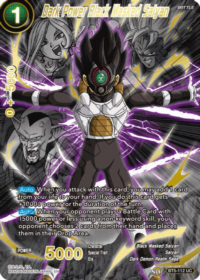 Dark Power Black Masked Saiyan - BT5-112 - Uncommon (Alternate Art) available at 401 Games Canada