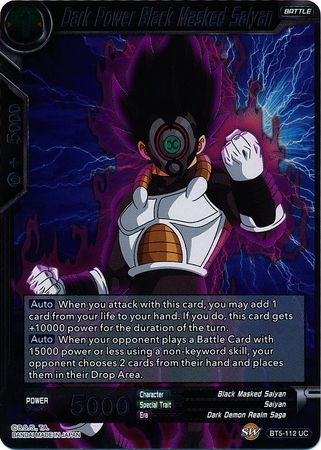 Dark Power Black Masked Saiyan - BT5-112 - Uncommon (FOIL) available at 401 Games Canada
