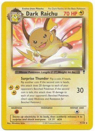 Dark Raichu - 7/110 - Rare - Theme Deck Exclusive available at 401 Games Canada